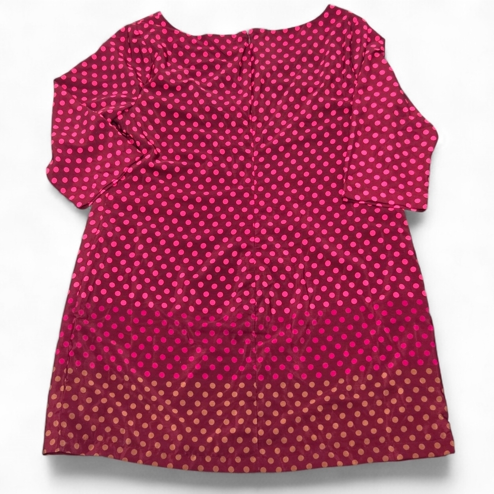 Old Navy Maroon, Brown, Pink Polka Dot Dress 3/4 Sleeves Valentine's Size XL NWT - Picture 3 of 11
